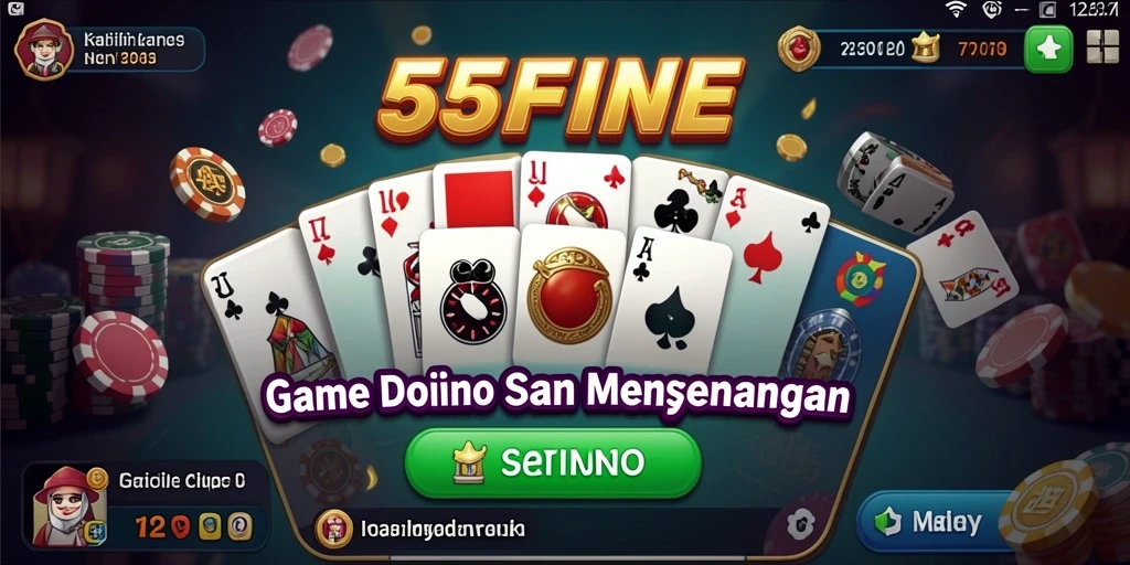Tampilan gameplay menantang di 55FIVE dengan Domino yang seru.