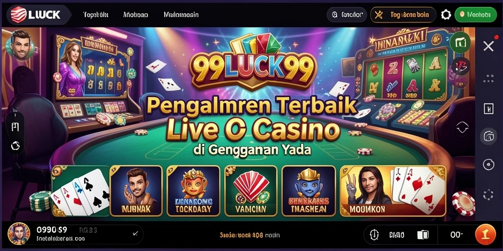 Tampilan gameplay Live Casino yang menarik dan interaktif di 99LUCK99.