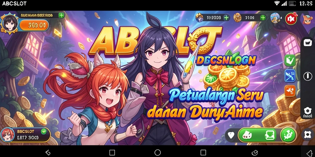 Screenshot gameplay ABCSLOT dengan karakter anime yang menarik.