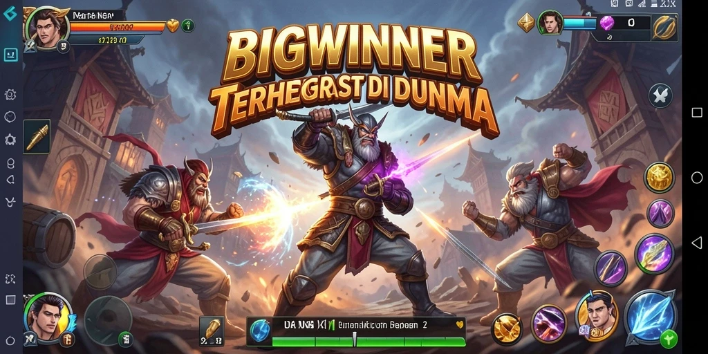 Tampilan gameplay BIGWINNER yang mendebarkan saat pertarungan berlangsung.
