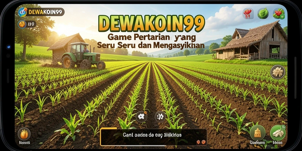 Tangkapan layar gameplay <strong>DEWAKOIN99</strong> menampilkan ladang yang subur dan tanaman yang berkembang.