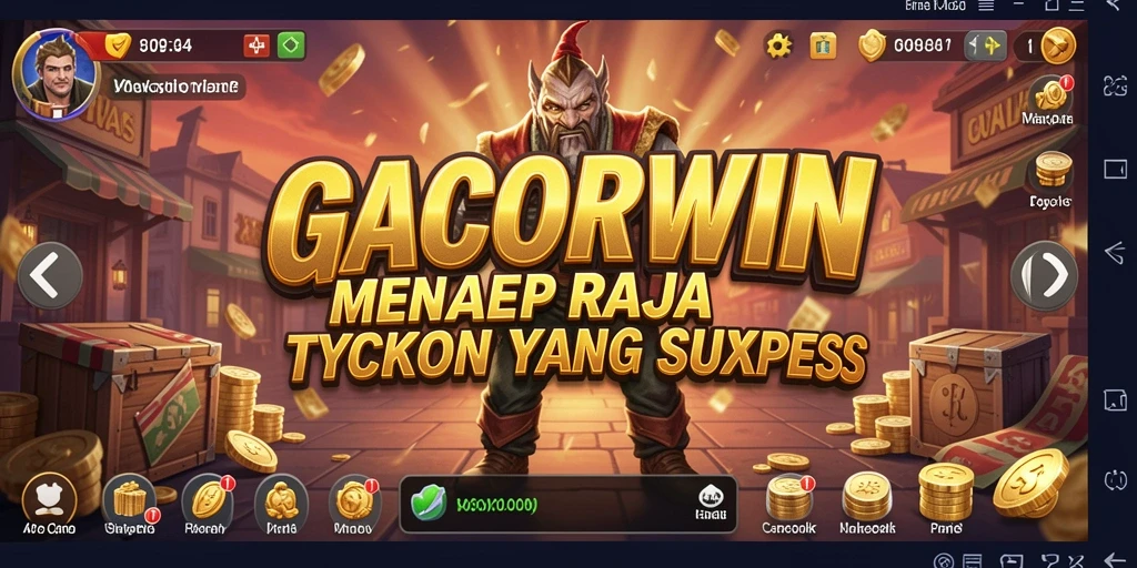 Screenshot gameplay GACORWIN menampilkan aktivitas membangun bisnis.