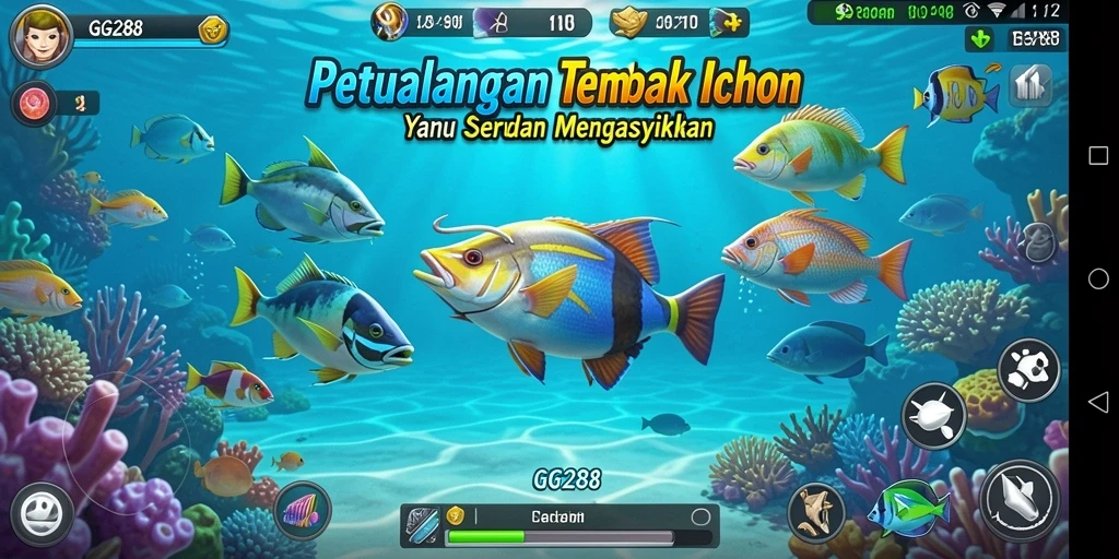 Tampilan gameplay GG288 yang menegangkan saat menembak ikan.