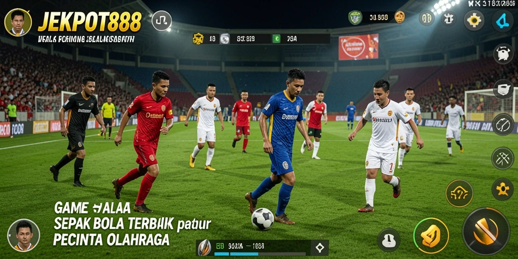 Tampilan gameplay JEKPOT88 dengan aksi sepak bola yang mendebarkan.