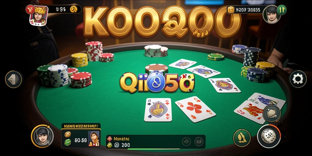 Screenshot KOKO5000 menampilkan suasana permainan QiuQiu yang mendebarkan.
