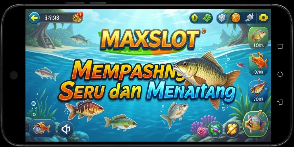 Screenshot gameplay MAXSLOT saat menangkap ikan besar.