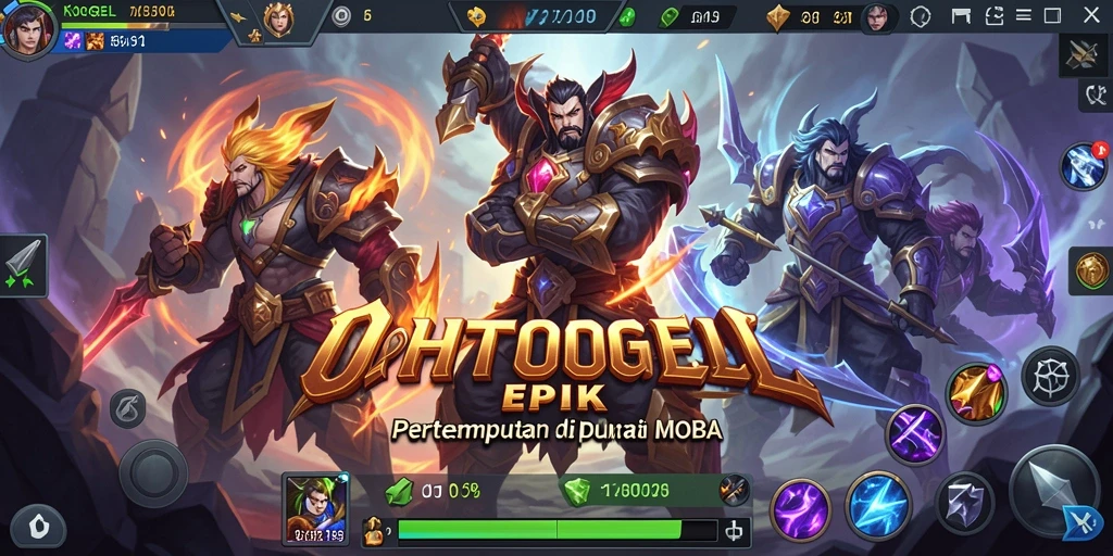Screenshot gameplay OHTOGEL menampilkan pertempuran seru dan karakter yang beragam.