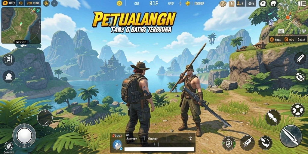 Screenshot gameplay RT99 menampilkan dunia terbuka yang luas.
