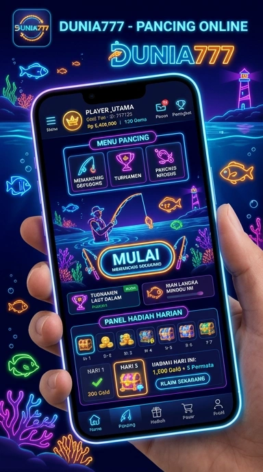 Tampilan antarmuka aplikasi dunia777 yang mudah dipahami.